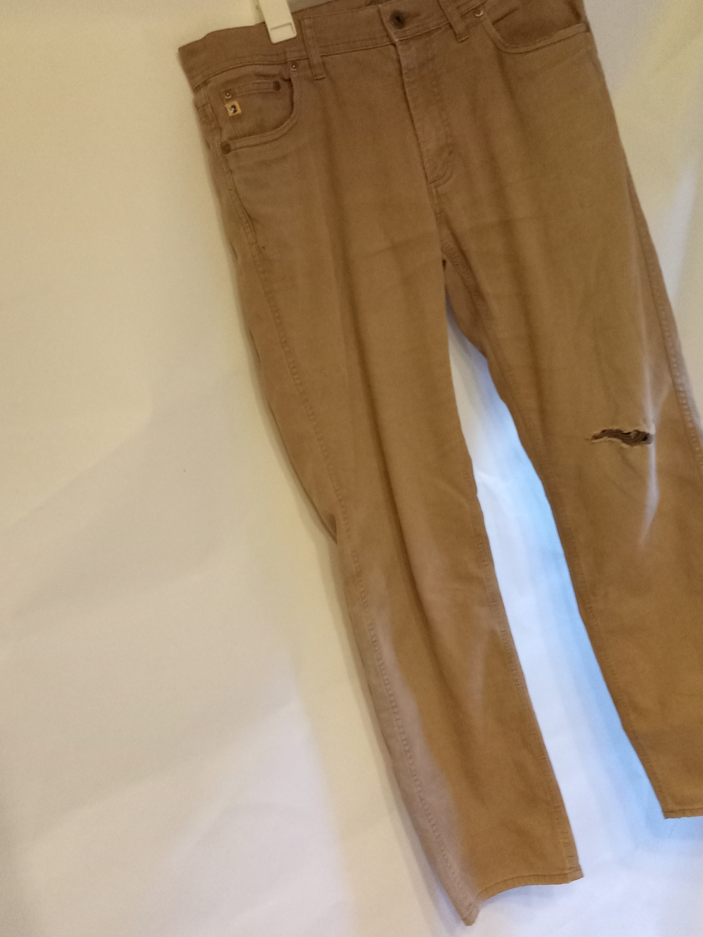 Duck Head Men's Bootcut Jeans in Tan with Subtle Distress